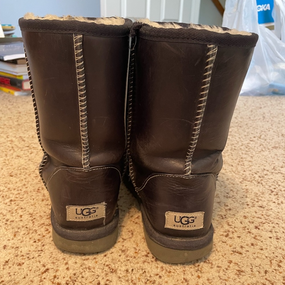 Leather navy Uggs